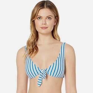 Polo Ralph Lauren Cobalt Coastal Stripe Tie Front Bikini Swim Top